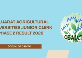 Gujarat Agricultural Universities Junior Clerk Phase 2 Result 2026
